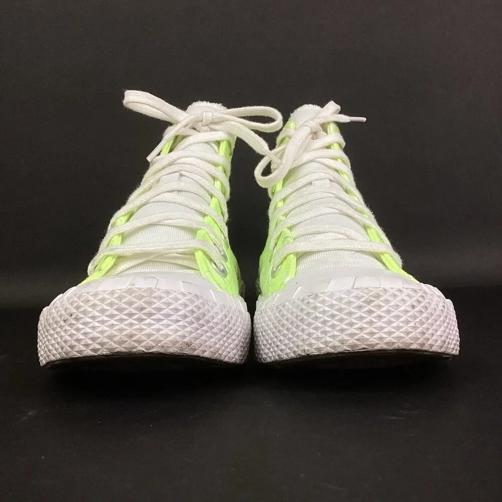 Converse Unt1tl3d 'Not A Chuck' - Youth Sz 5 - Neon Green High Tops - A03147F